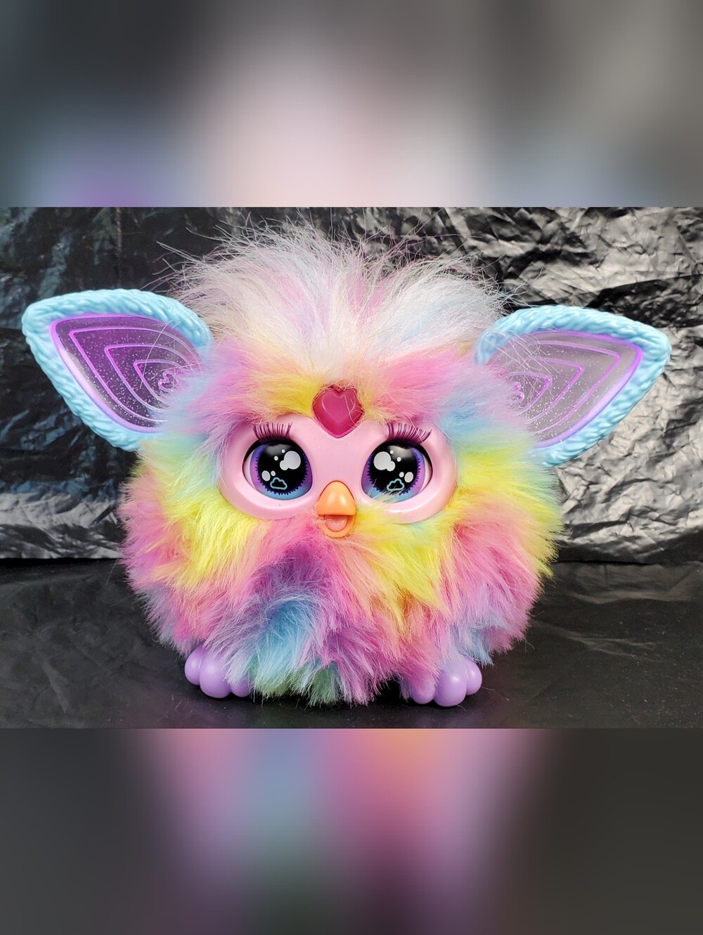 Hasbro Furby 2023 Rainbow Tie-Dye Interactive WORKS - NEEDS BATTERIES - EUC